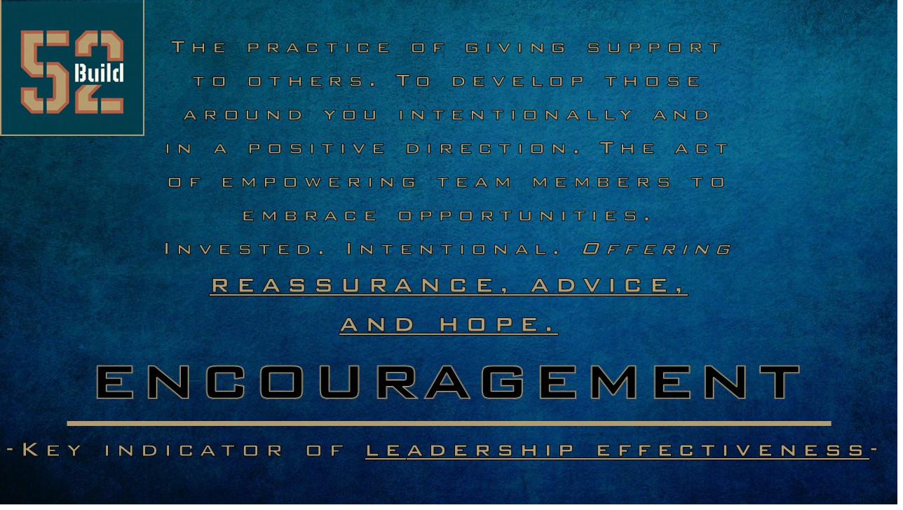 Encouragement — Key indicator of leadership effectiveness