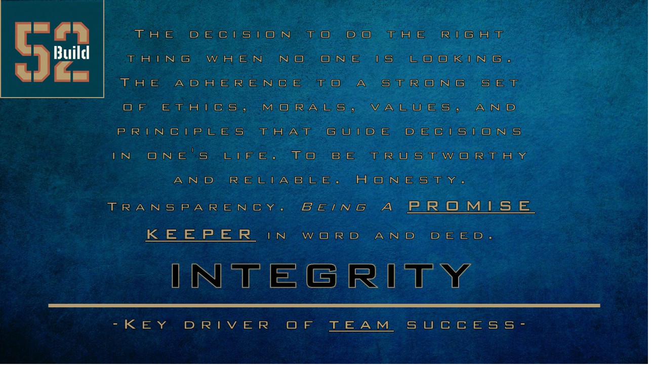 Integrity — Key driver of team success